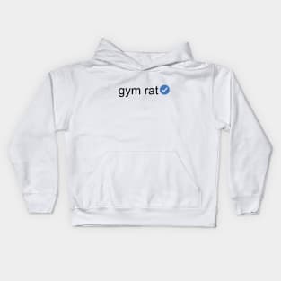 Verified Gym Rat (Black Text) Kids Hoodie